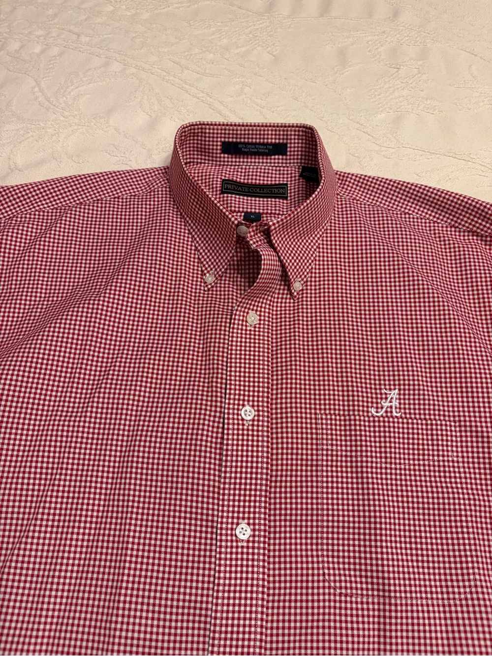 Like New Shirt Roll Tide Crimson Tide U of Alabama Men's Red Gingham  - XL